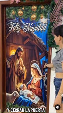 FUNDAS PARA PUERTA NAVIDEÑAS🎄SAGRADA FAMILIA NACIMIENTO